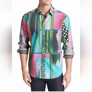 Robert Graham " Flowerpot" Regular Fit Sportshirt Button Down Size Small RARE